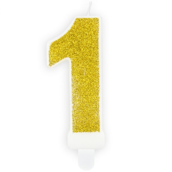 Number Candle - 1 - Gold